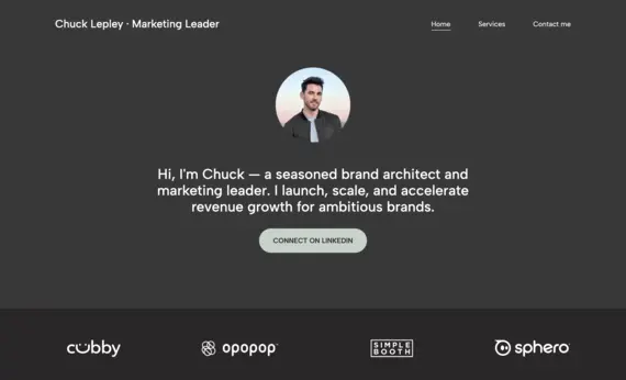 The portfolio website of Chuck Lepley, marketing leader.