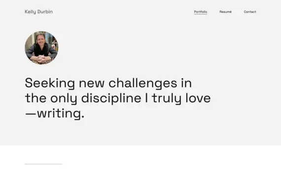 The portfolio website of Kelly Durbin, copywriter.