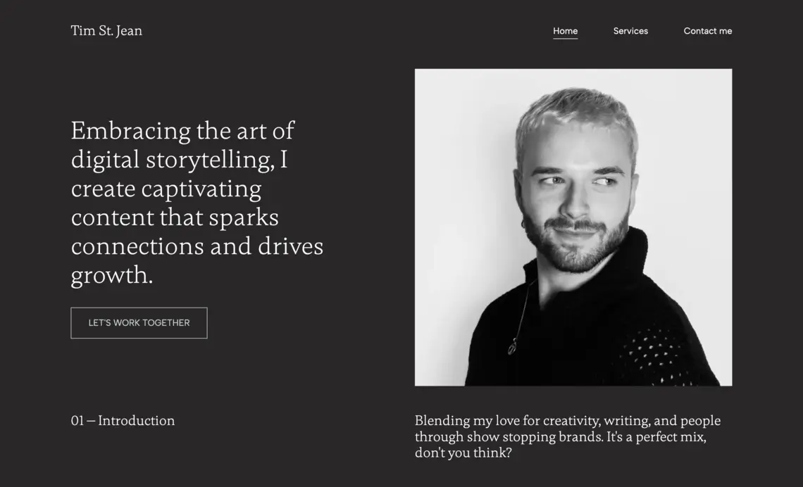 The portfolio website of Tim St. Jean, social media marketer.